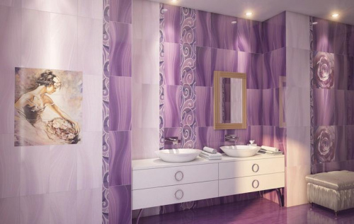 Плитка керамическая Gracia Ceramica Arabeski purple 01 декор 25х60